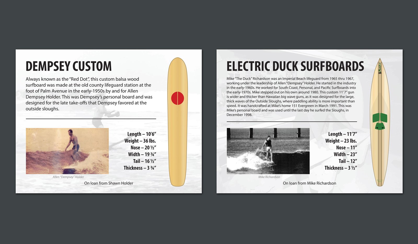 Safety Center Surfboard Museum Plaques