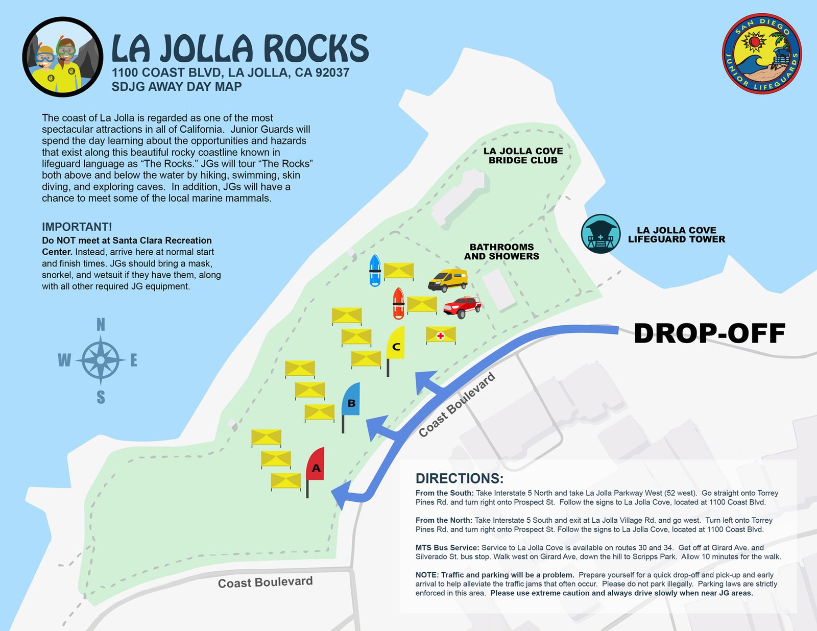 La Jolla Rocks Drop-Off Map