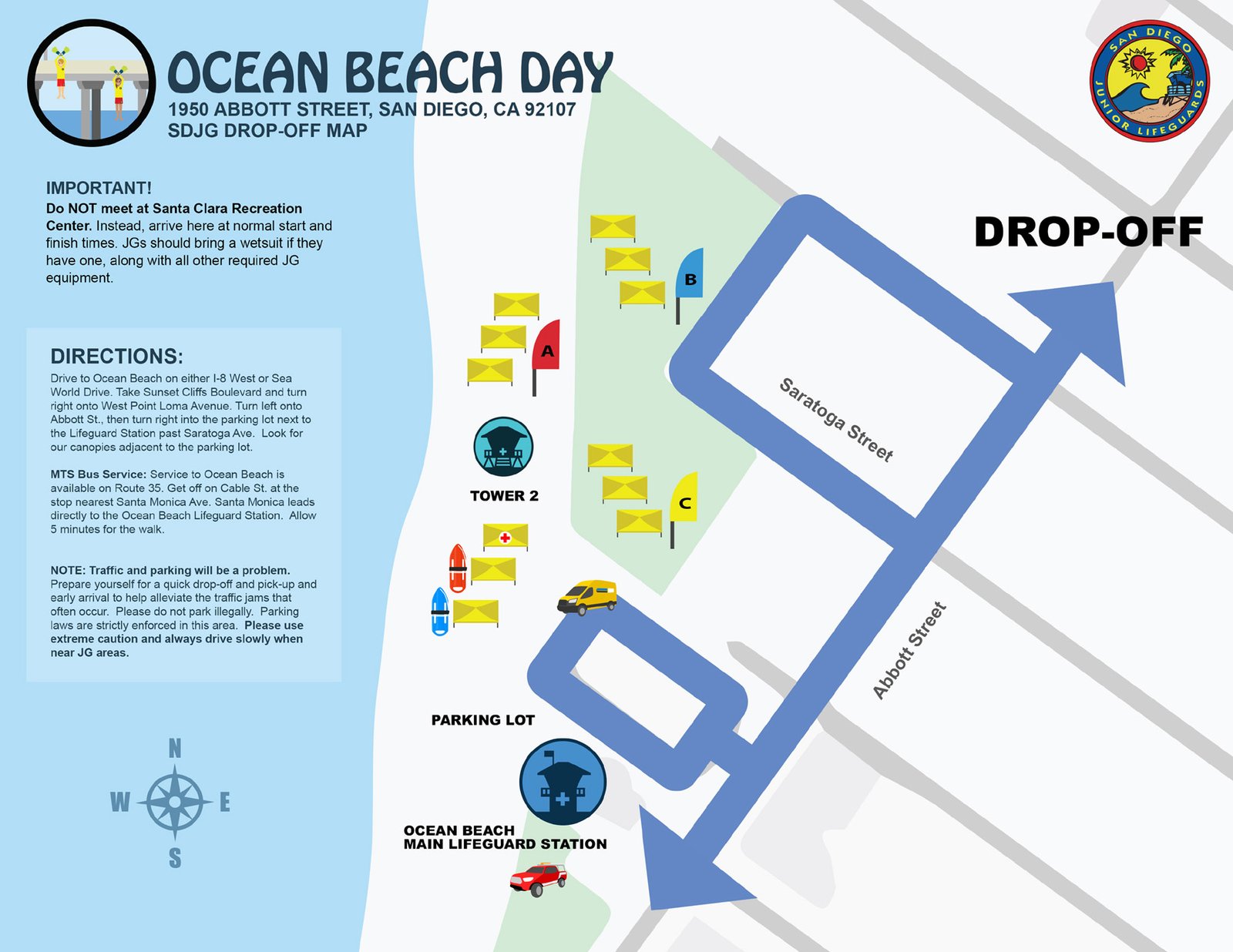 Ocean Beach (2) Drop-Off Map