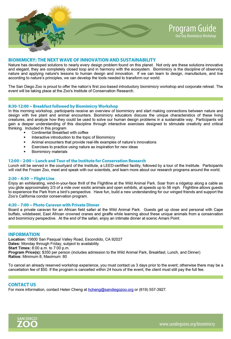 Biomimicry Workshop Flier