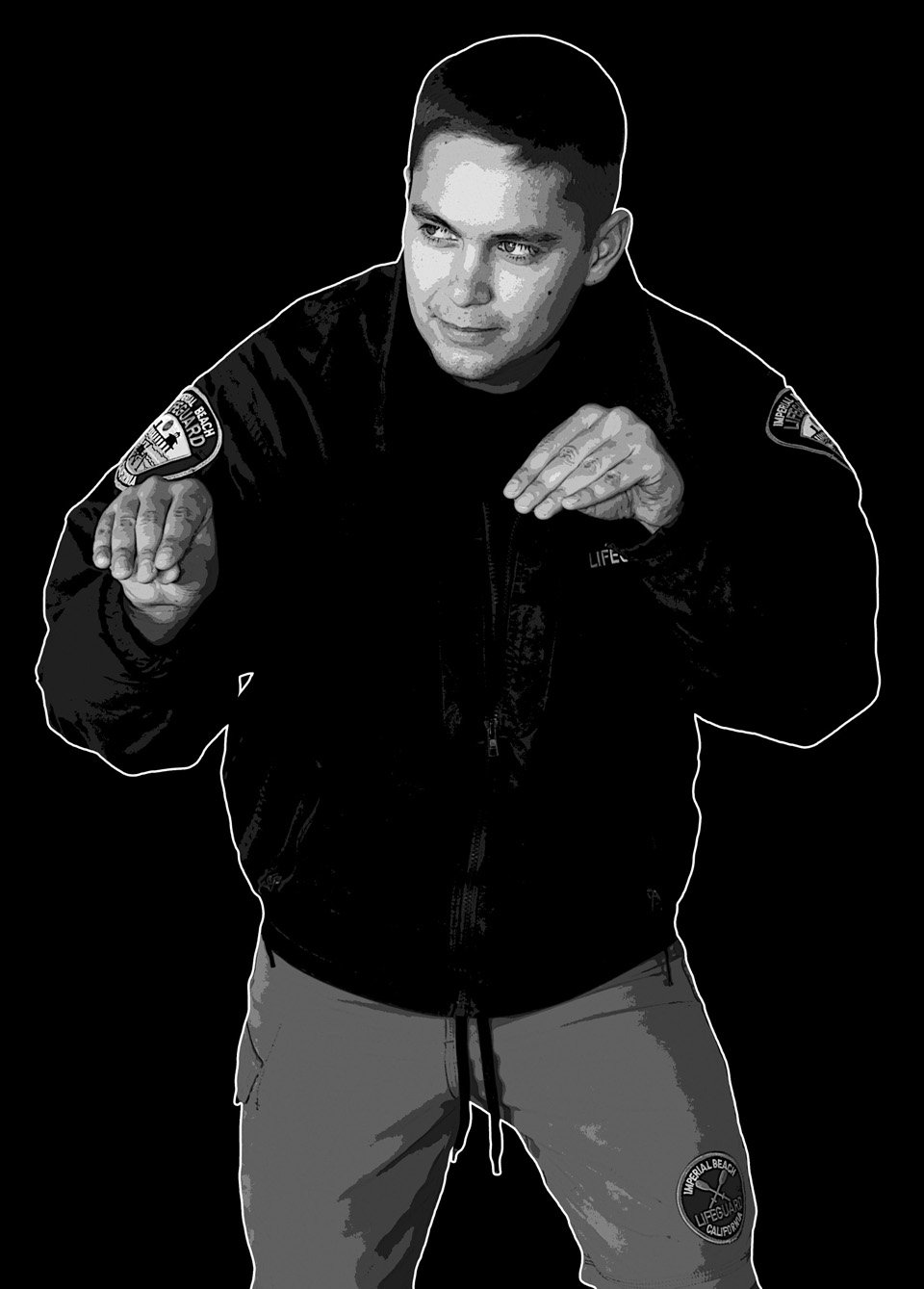 IB Lifeguard Black and White Portrait