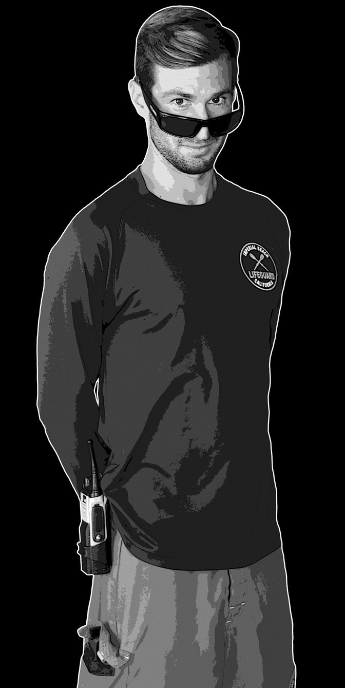 IB Lifeguard Black and White Portrait