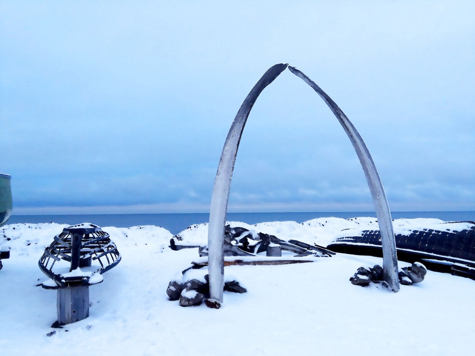 The Arctic Ocean shoreline in the far north of Alaska.