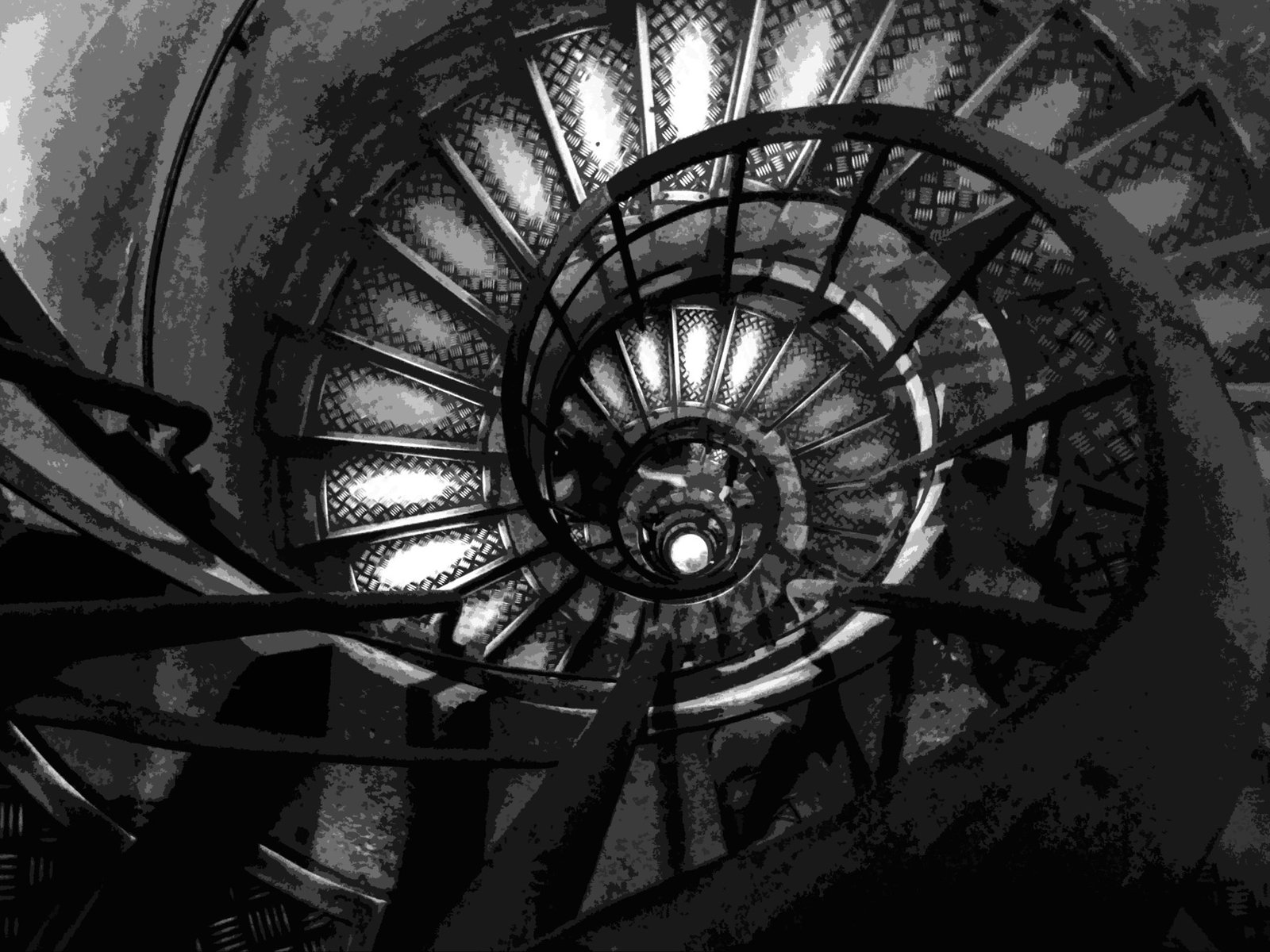 A spiral staircase in Paris.