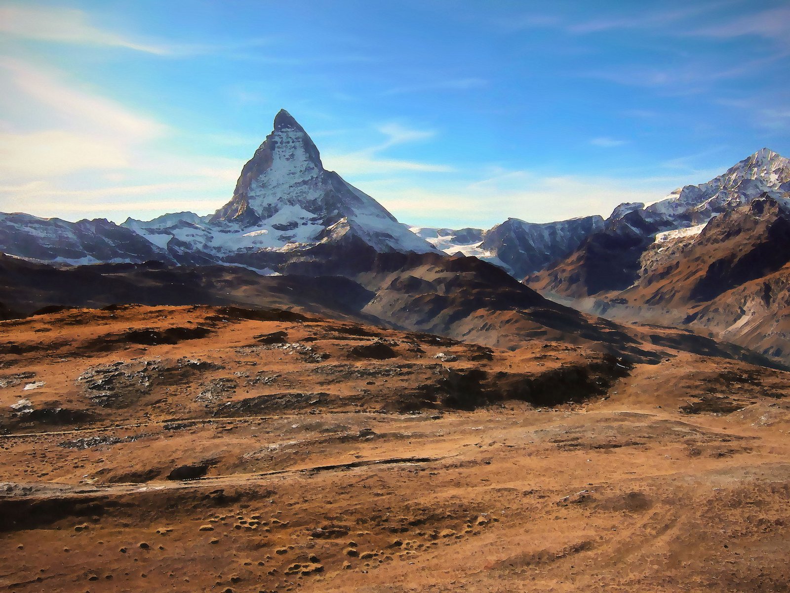 The Matterhorn in Zermatt, Switzerland.